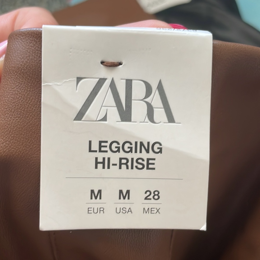 NWT ZARA leather legging high rise - Picture 8 of 10